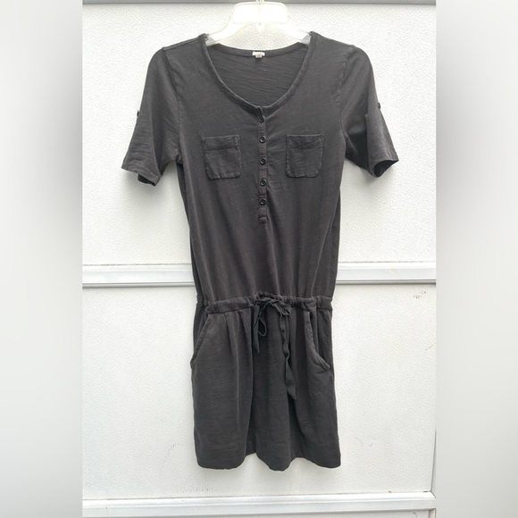 J. Crew Dresses & Skirts - J Crew shirt dress sz XS grey Henley pullover 100% cotton short sleeve casual